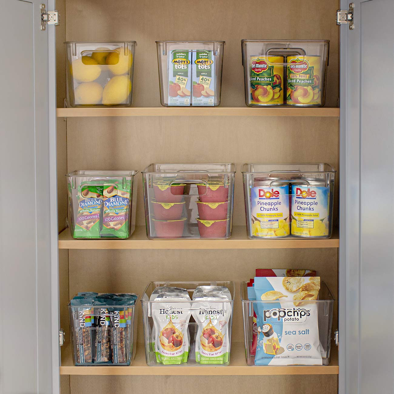 Sorbus Large Clear Plastic Storage Bins for Shelves, Clothes, with Handle - Clear Storage Bins, Drawer, Shelf, Closet, Pantry, Fridge, Freezer Organizer Bins, Closet Organizers and Storage (2 pack)