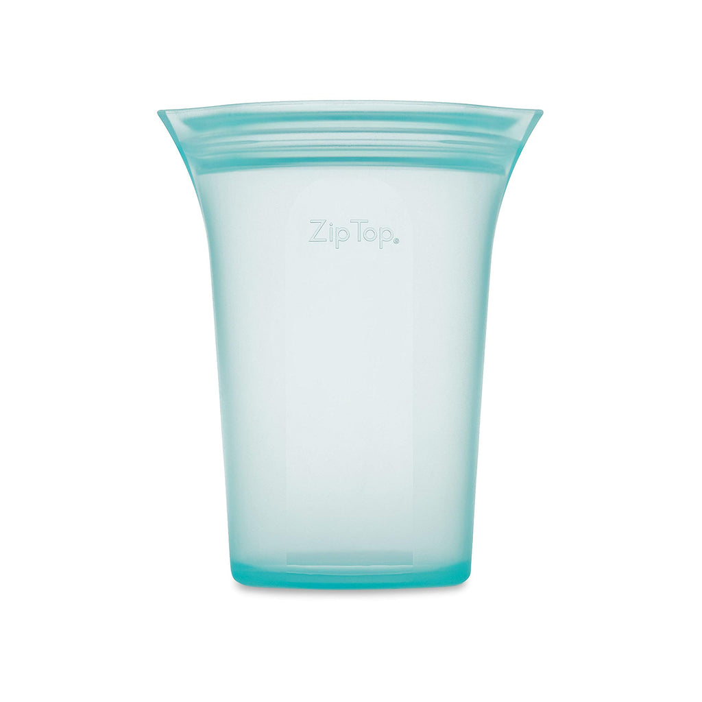 Zip Top Reusable Food Storage Bags | Small Cup [Frost] | Silicone Meal Prep Container | Microwave, Dishwasher and Freezer Safe | Made in the USA