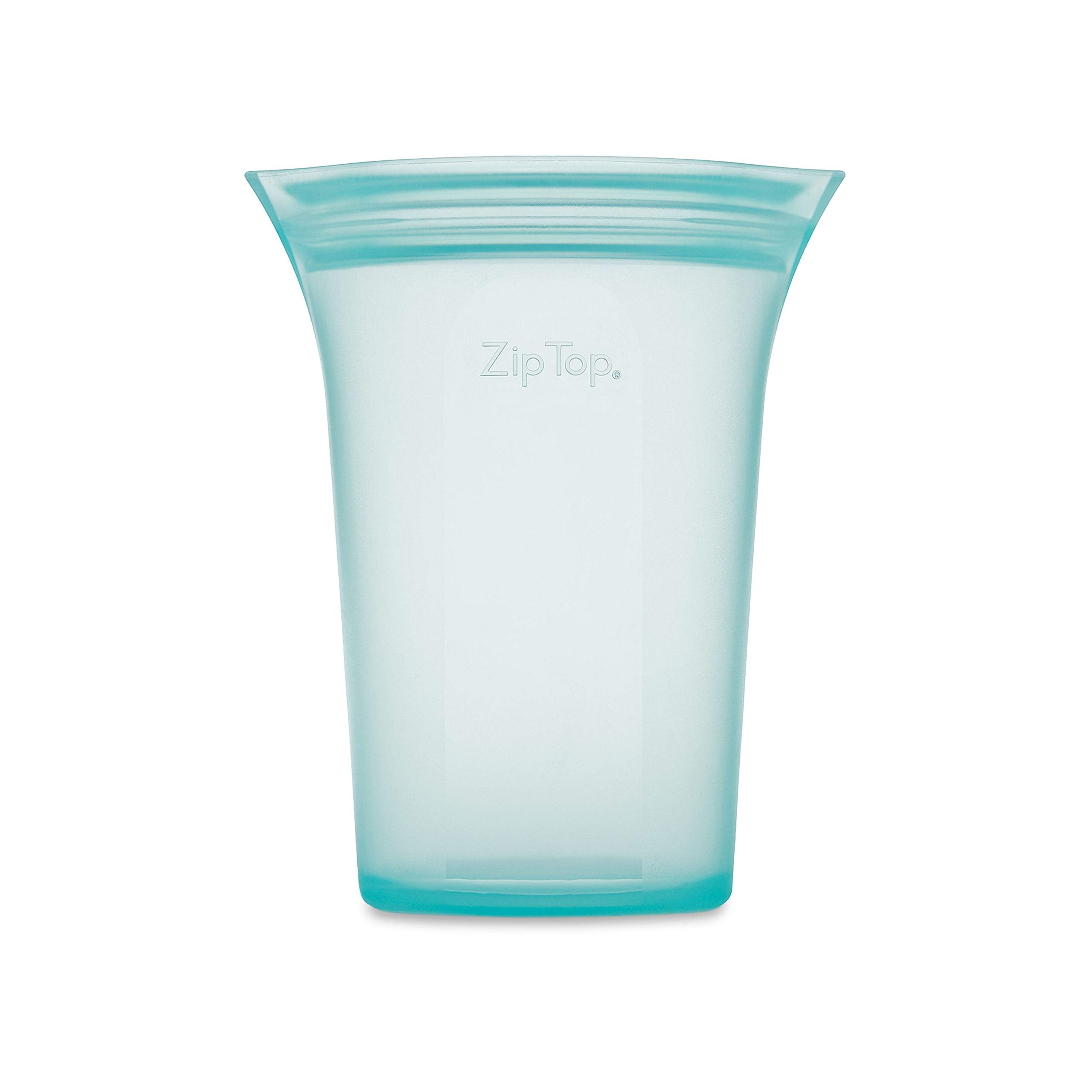 Zip Top Reusable Food Storage Bags | Small Cup [Frost] | Silicone Meal Prep Container | Microwave, Dishwasher and Freezer Safe | Made in the USA