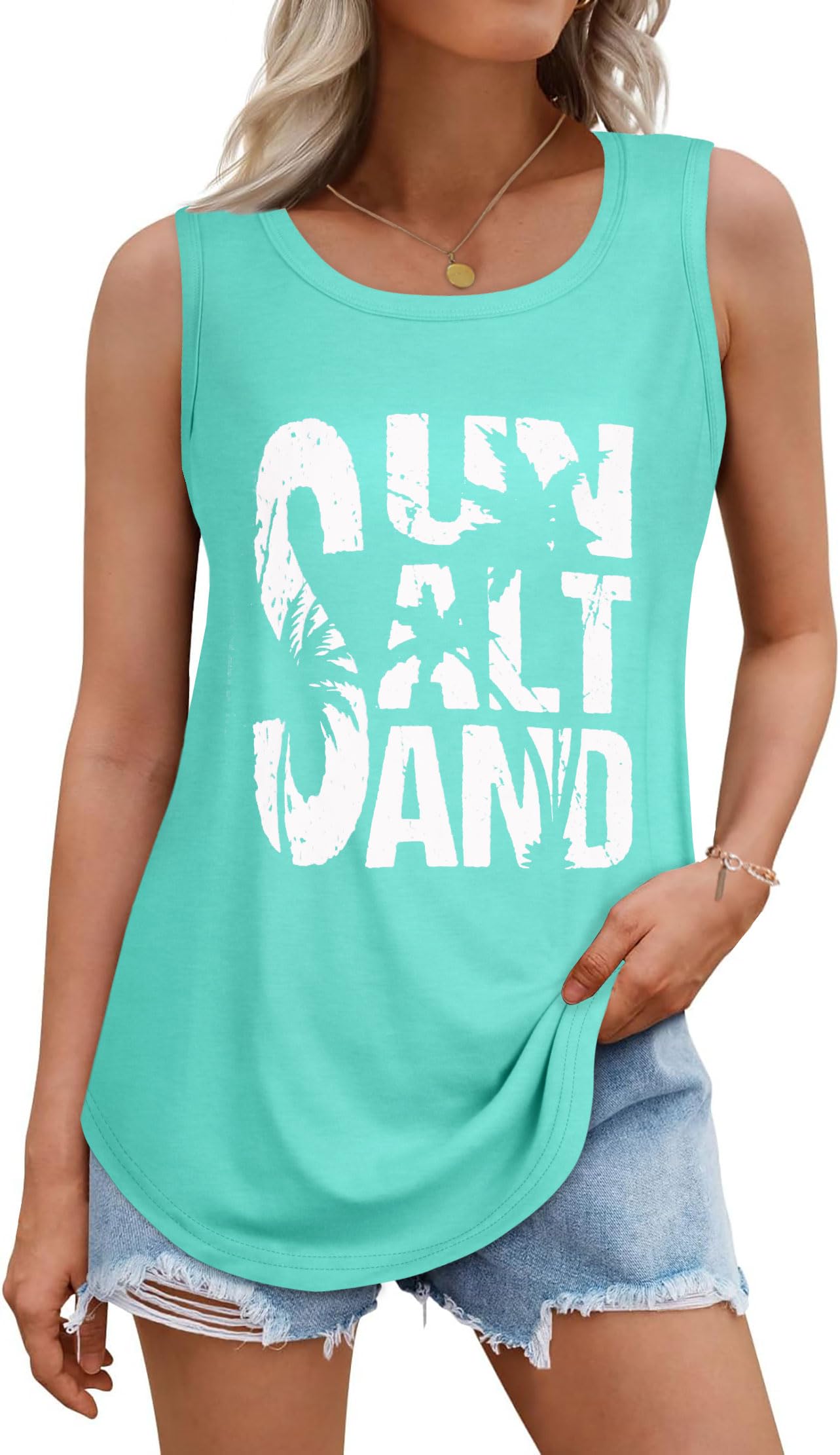 rosemia Tank Tops for Women Summer Sleeveless Casual Loose Fit Tunic Tops 2026