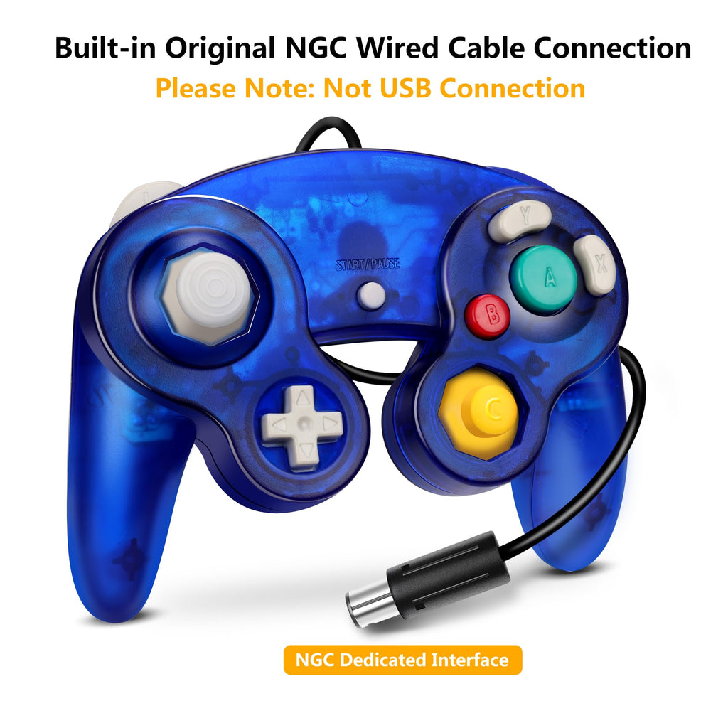 FIOTOK Gamecube Controller, Classic Wired Controller for Wii Nintendo Gamecube (Black)