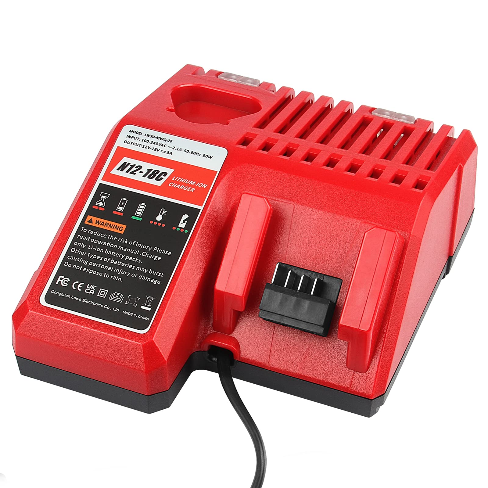 Dual Battery Charger for Mil MK-18 6A Rapid Charger Replacement to Charge 14.4V-18V XC Battery 48-59-1890 48-59-1812 48-11-1850 48-11-1820 48-11-1835 48-59-1802