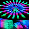 32 PCS LED Foam Glow Sticks Bulk, Glow in The Dark Party Supplies with 3 Modes Colorful Flashing, Glow Sticks Bulk Party Pack for Wedding, Concert, Raves, Events, Birthday