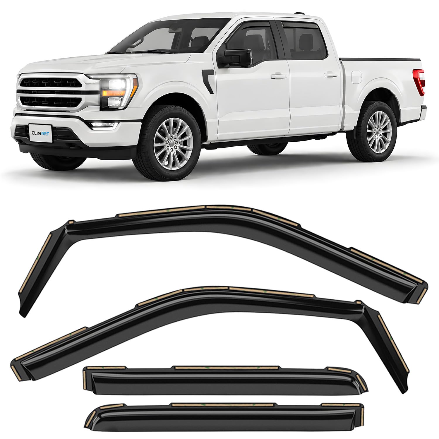 CLIM ART in-Channel Incredibly Durable Rain Guards for Honda Accord 2013-2017 Sedan, Original Window Deflectors, Vent Window Visors, Vent Deflector, 4 pcs. - 613274