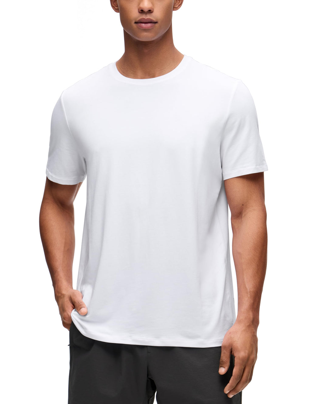 CRZ YOGA Pima Cotton Shirts for Men - Short Sleeve Casual Crewneck T-Shirts Breathable Workout Daily Tee Tops