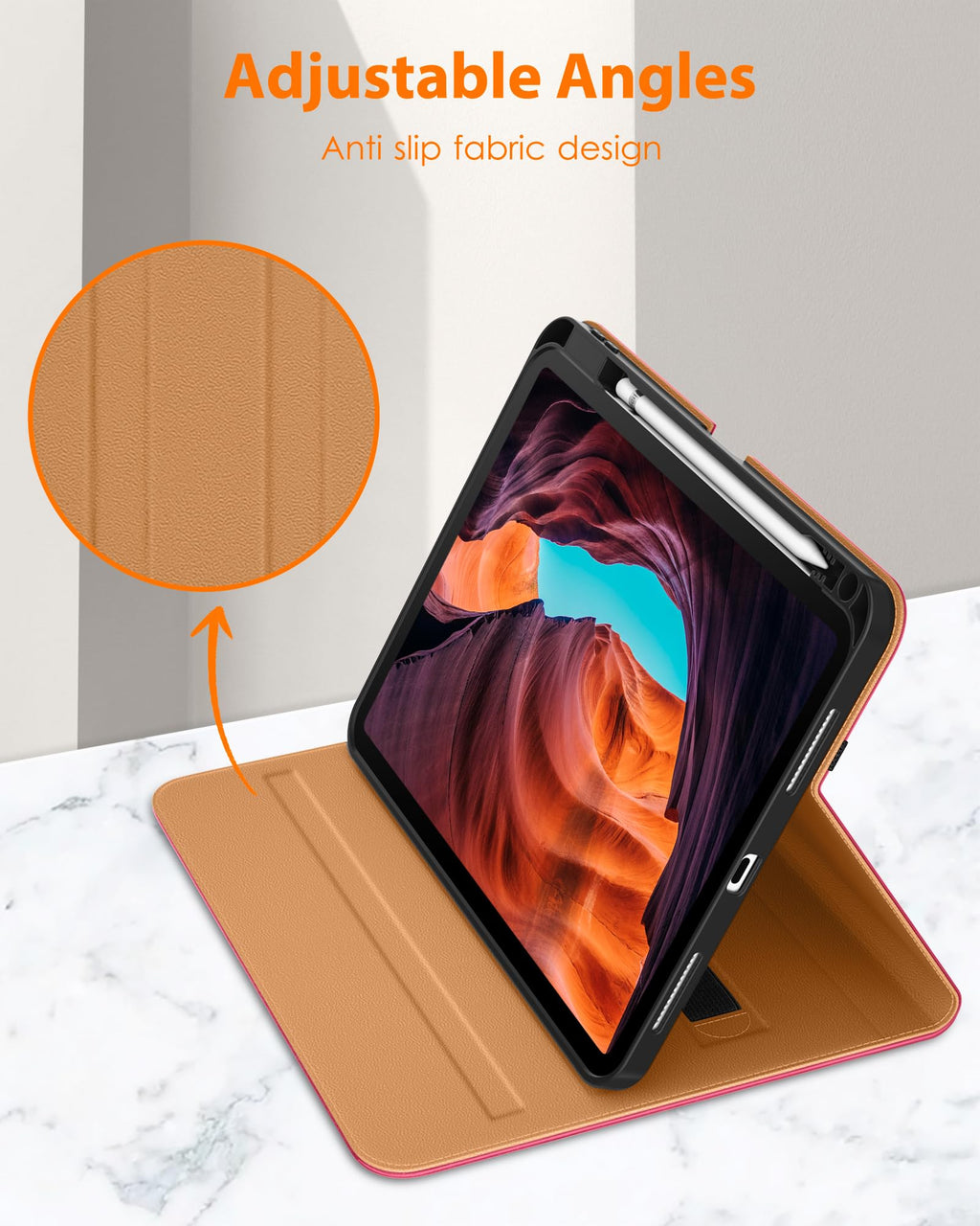 DTTO for iPad (A16) 11th Generation Case 11 Inch 2025, iPad 10th Generation Case 10.9 Inch 2022, Premium Leather Business Folio Stand Cover with Pencil Holder - Auto Wake/Sleep, Brown