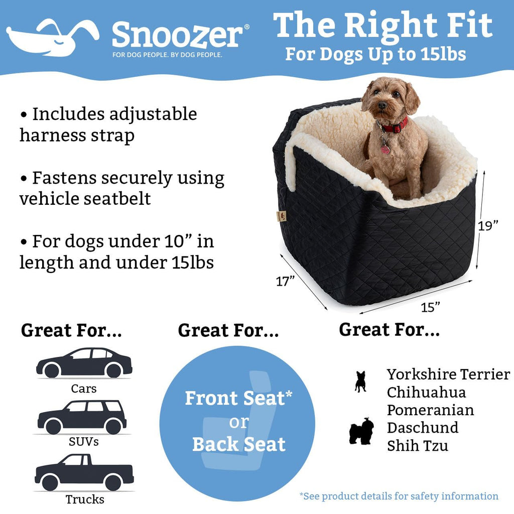 SNOOZER PET Products Lookout 1 Dog CAR SEAT, Birch Diamond, Small