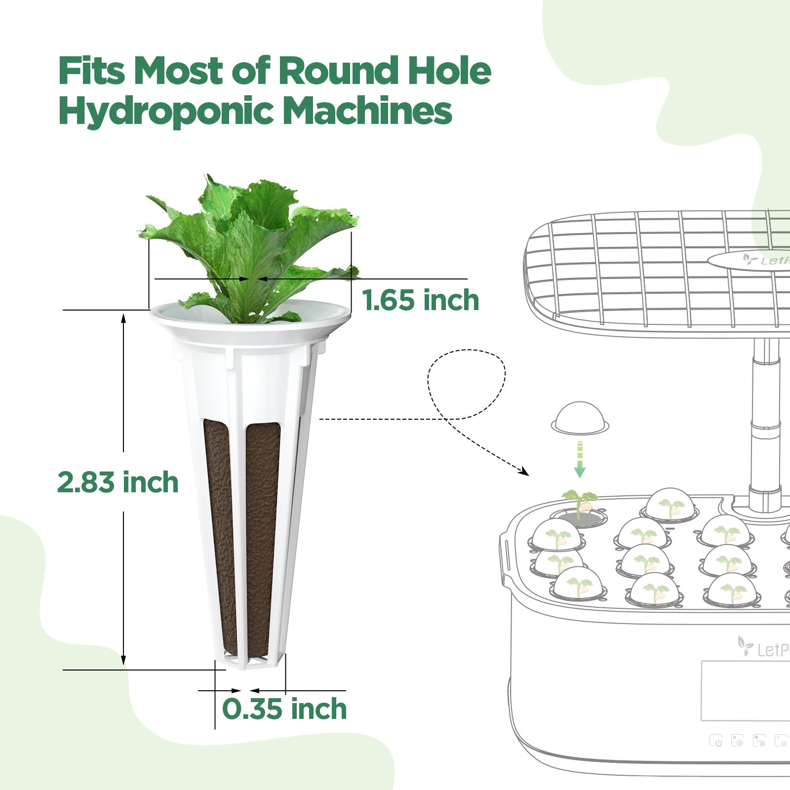 LETPOT 77 Pcs Seed Pod Kits, Square Grow Anything Kit for Hydroponics, with 2 A&B Nutrient Plant Foods and 30 Sponges, 5 Domes, 10 Baskets, 30 Stickers, Compatible Mini and Other Brand