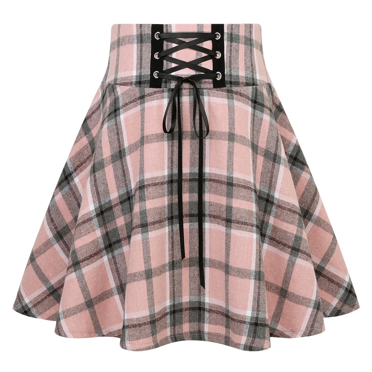 IDEALSANXUN Gothic Plaid Mini Skirts for Women Short High Waist Plaid Skirts