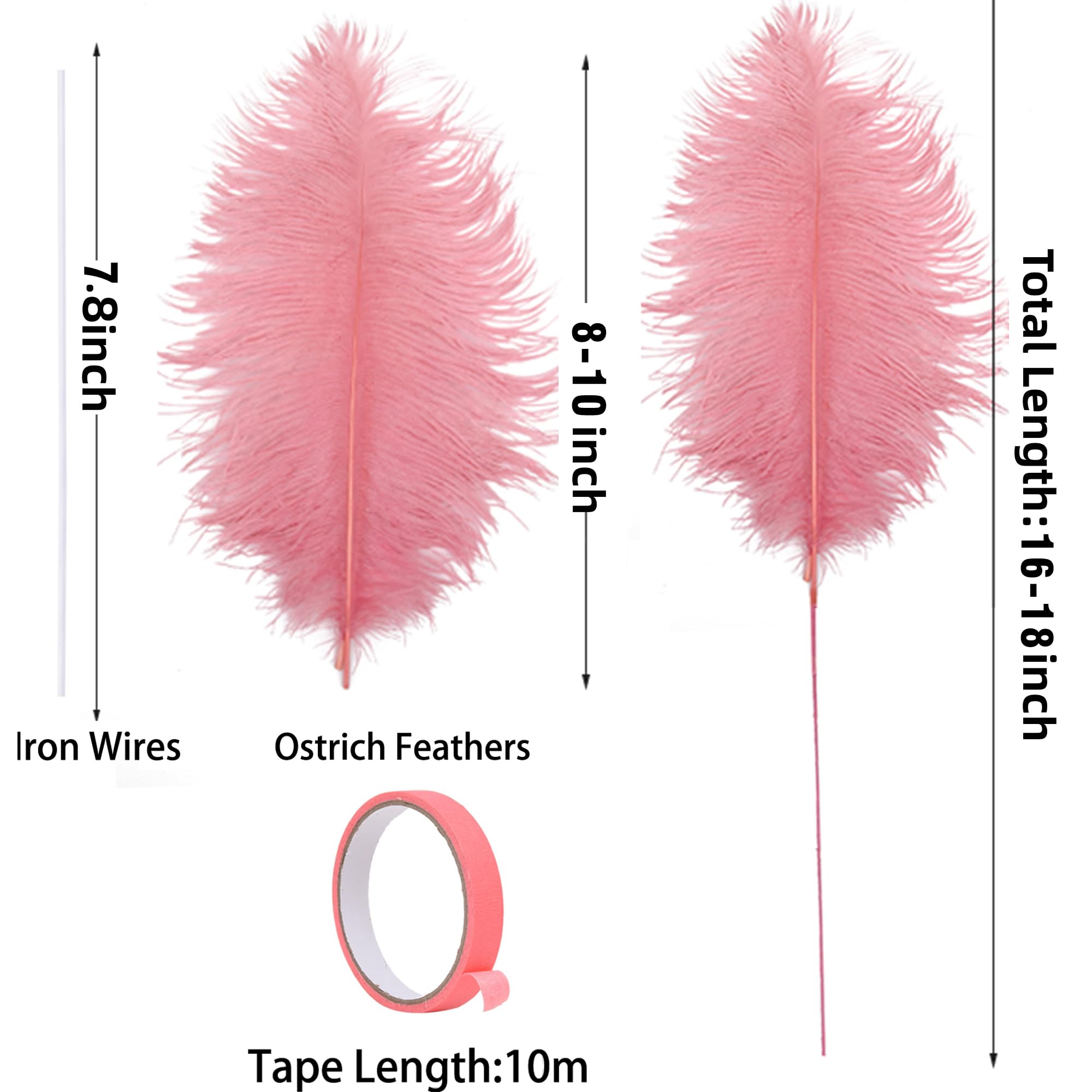 Ballinger Black Ostrich Feathers Bulk - Making Kit 12Pcs 16-18inch Large Ostrich Feathers for Floral Arrangement, Vase, Wedding Party Centerpieces and Halloween Home Decor