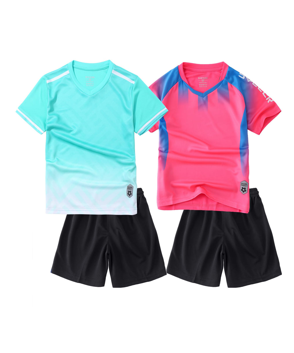 M2C Boys 2-Pack Jersey Soccer Knit Set Sport Team Uniform Shirt and Shorts