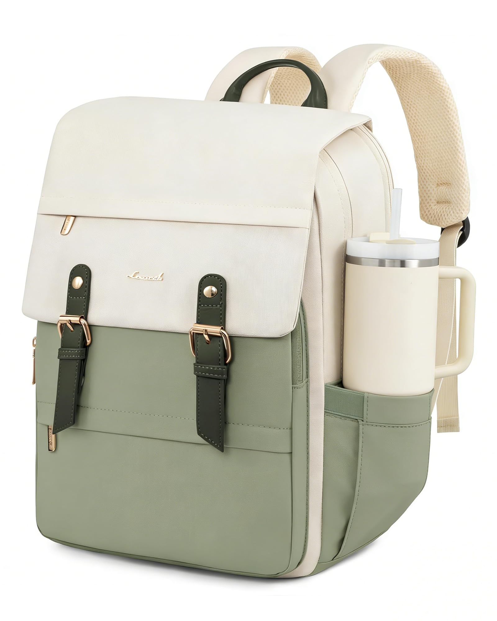 LOVEVOOK Laptop Backpack for Women, 15.6 Inch Vintage Travel Backpack Purse – Airline Approved Large Computer Bag, Lightweight for Nurse Teacher