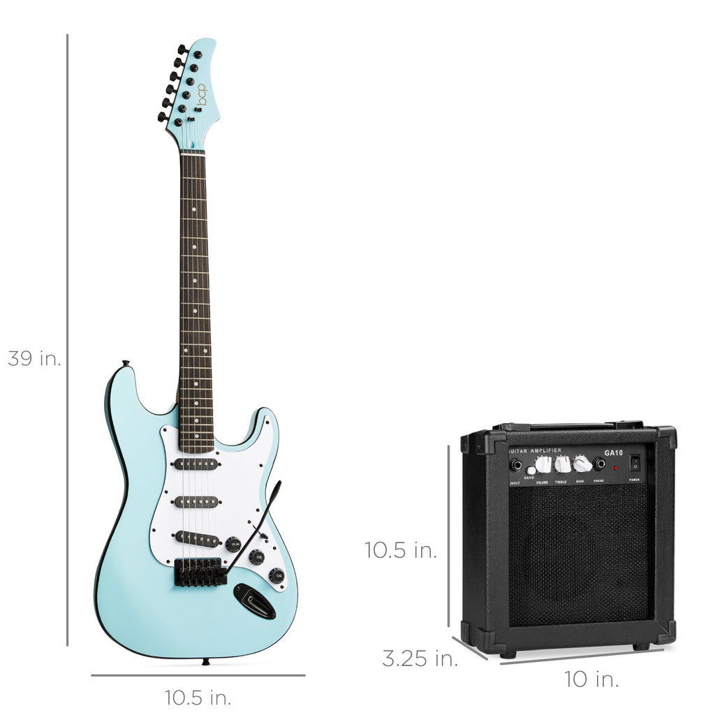 Best Choice Products 39in Full Size Beginner Electric Guitar Starter Kit w/Case, Strap, 10W Amp, Strings, Pick, Tremolo Bar - 3 Color Sunburst