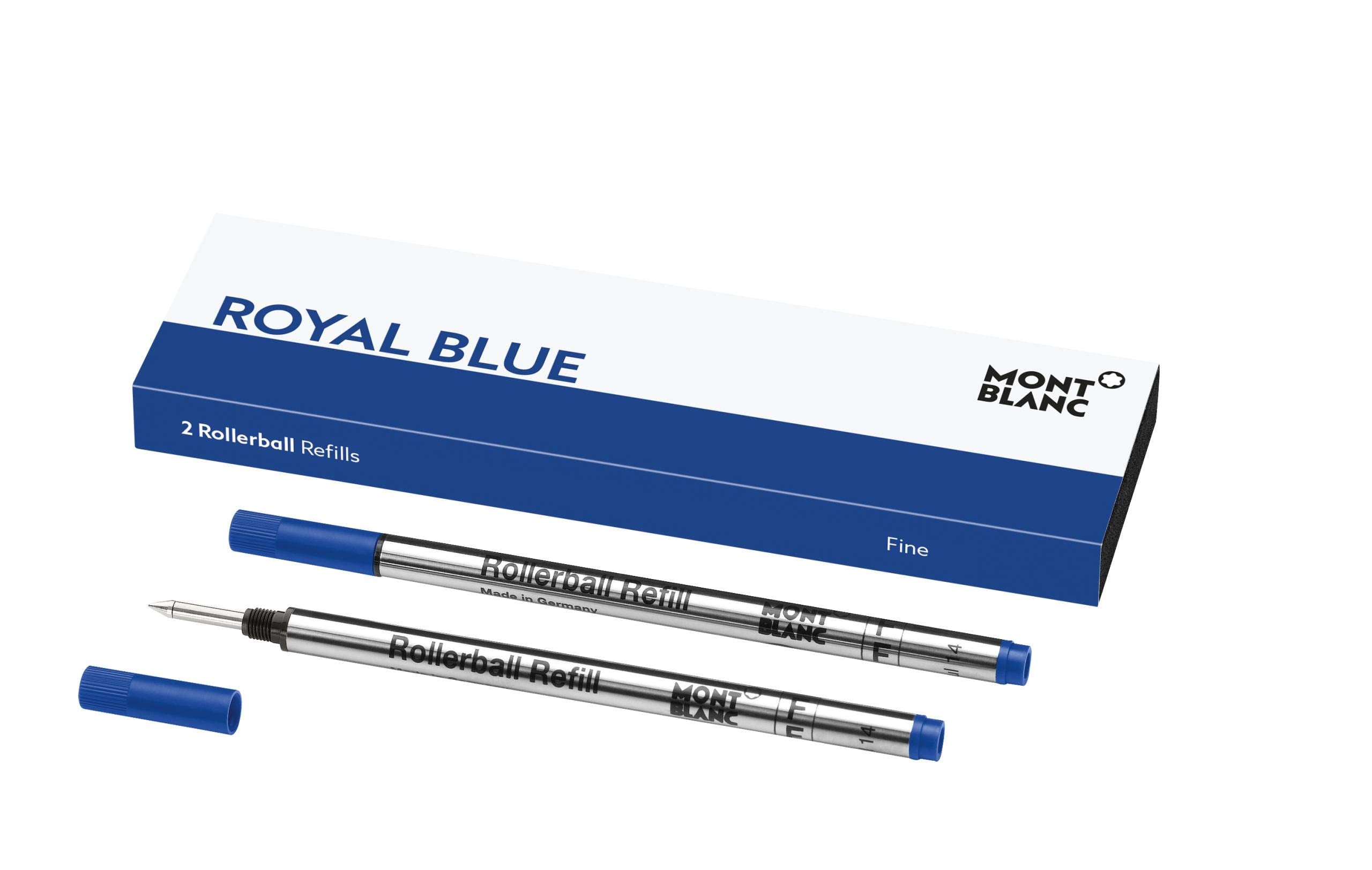 Montblanc Rollerball Refills (M) Mystery Black 105158 – Quick-Drying Pen Refills for Montblanc Rollerball and Fineliner Pens – 2 x Black Pen Cartridges