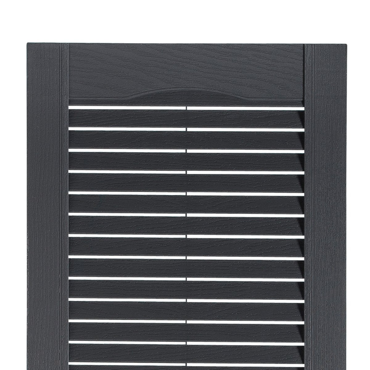 Exterior Solutions Standard Louver Exterior Vinyl Window Shutters, Black (Pair), 15 Inch x 35 Inch