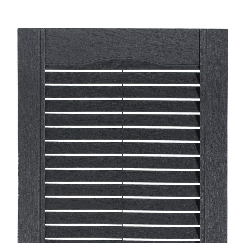 Exterior Solutions Standard Louver Exterior Vinyl Window Shutters, Black (Pair), 15 Inch x 35 Inch