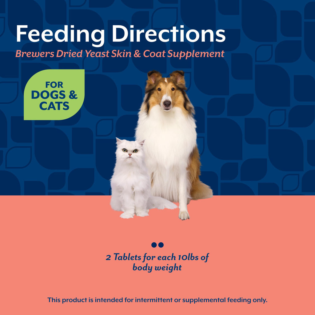NaturVet – Brewer’s Dried Yeast Formula with Garlic Flavoring – Plus Omegas | Rich in Omega-3, 6 & 9 Fatty Acids | Fortified with B1, B2, Niacin & Vitamin C | For Dogs & Cats | 5000 Chewable Tablets