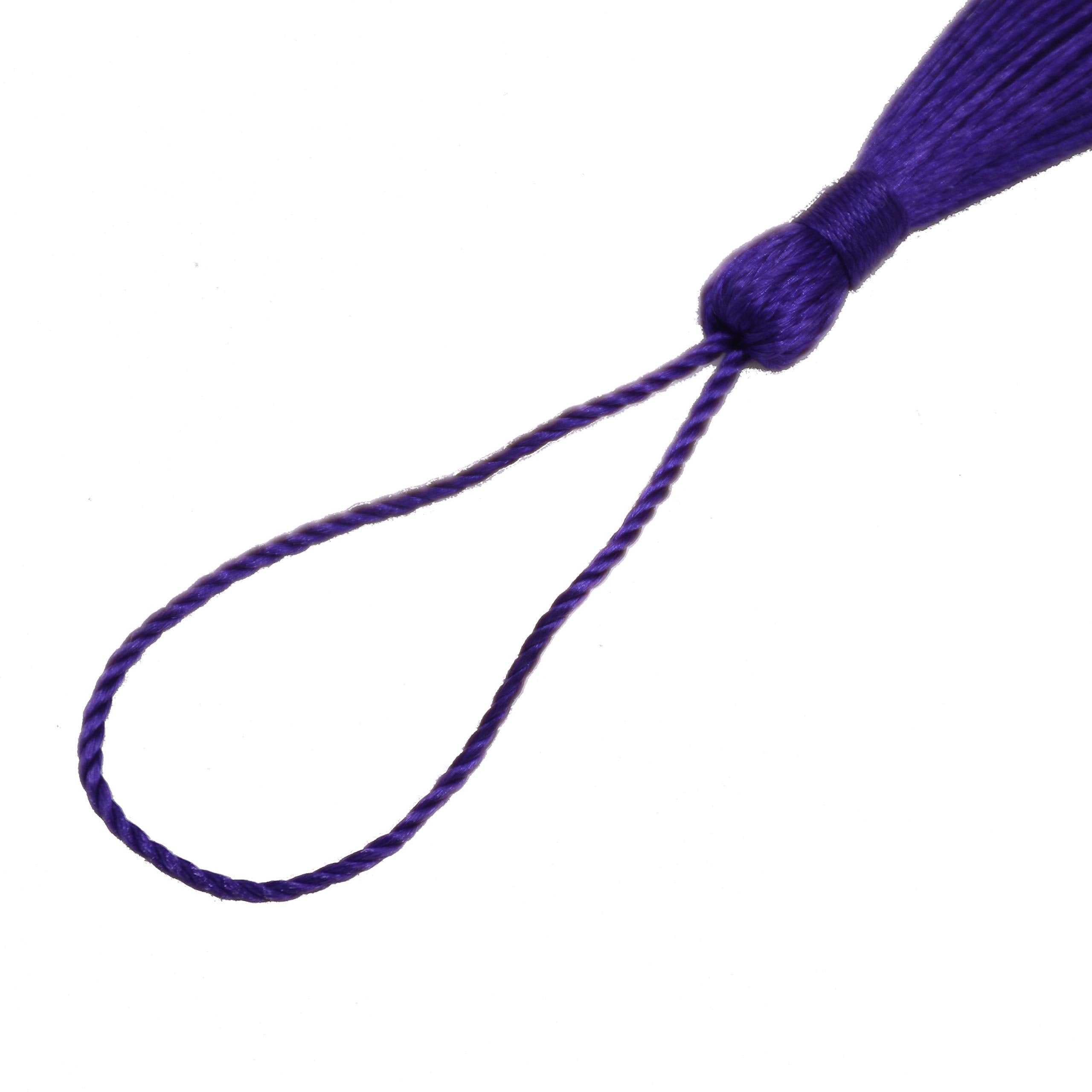 Makhry 100pcs 13cm/5 Inch Silky Floss Bookmark Tassels with 2-Inch Cord Loop and Small Chinese Knot for Jewelry Making, Souvenir, Bookmarks, DIY Craft Accessory (Dark Grey)