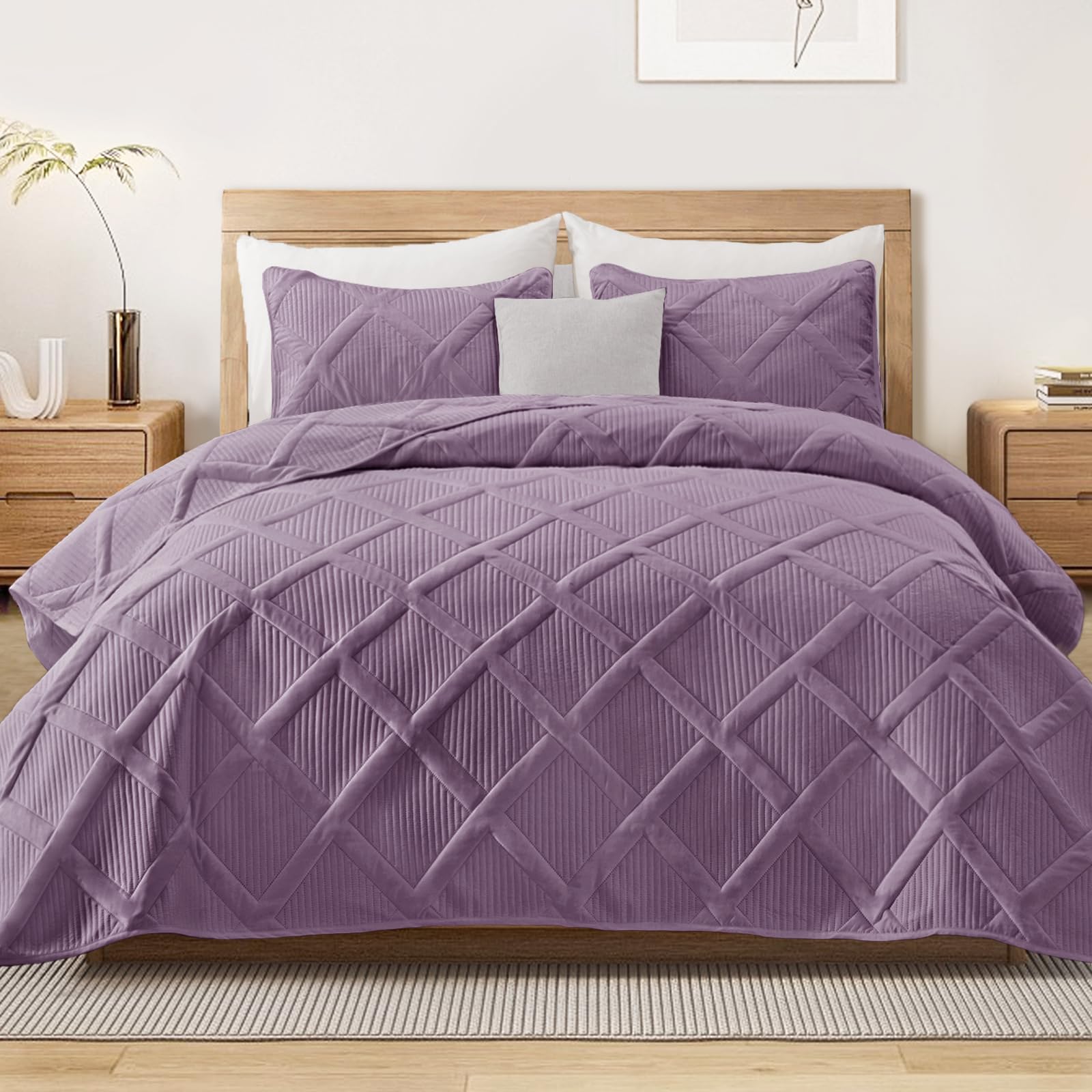 Exclusivo Mezcla Twin Size Quilt Set with Modern Striped Pattern, 2 Pieces Lightweight Black Quilts Bedding Set, Soft Bedspreads Coverlets for All Seasons