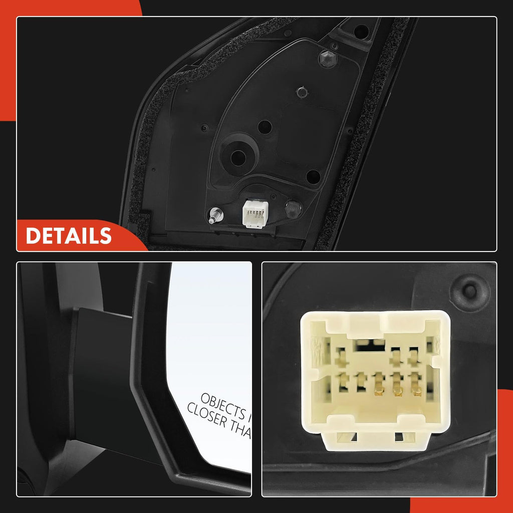 A-Premium Pair (2) Driver and Passenger Side Power Door Mirror - Compatible with Nissan Sentra 2007-2012 - Non-Heated Non-Folding Black Outside Rear View Mirror - Replace# 96302ET01E