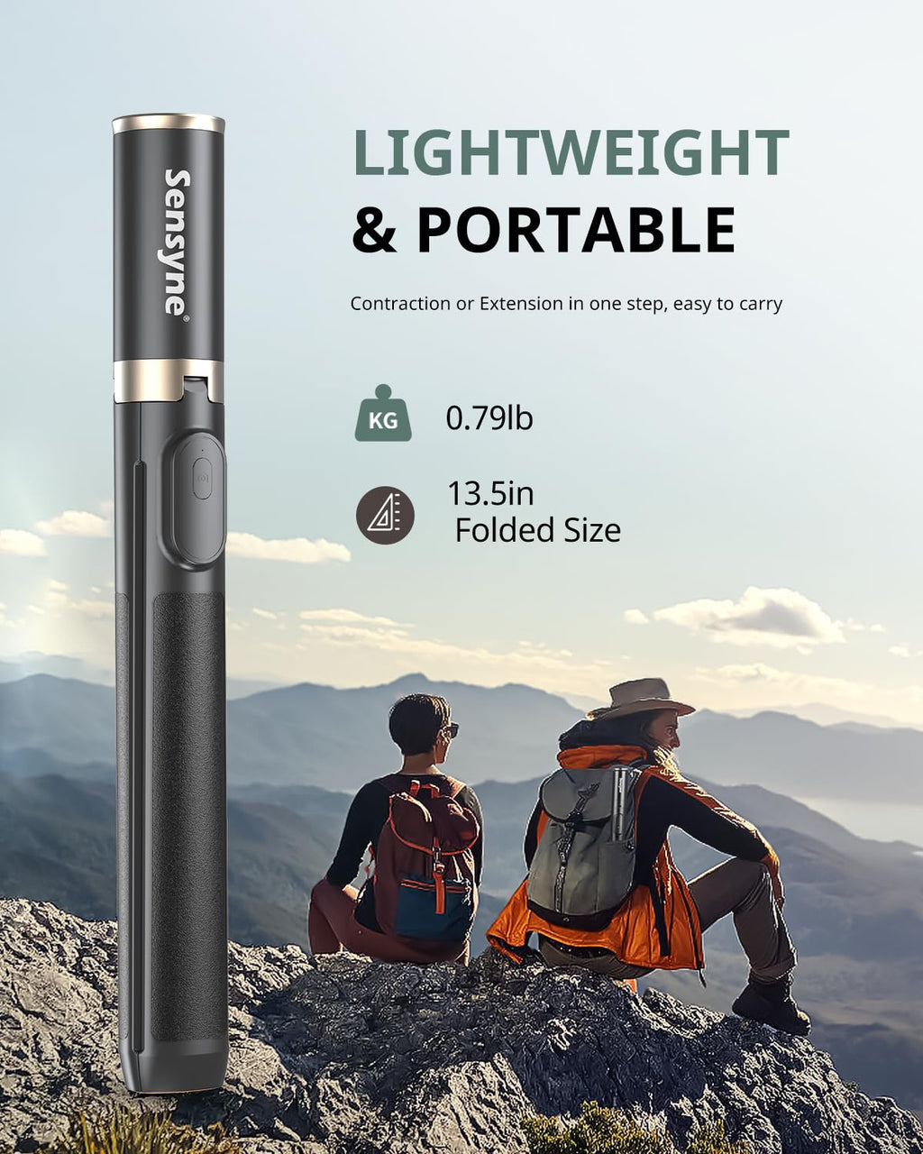 Sensyne 60" Phone Tripod - Selfie Stick, Lightweight All in One Phone Tripod Integrated with Wireless Remote Compatible with All Cell Phones for Selfie/Video Recording/Photo/Live Stream/Vlog（Black）