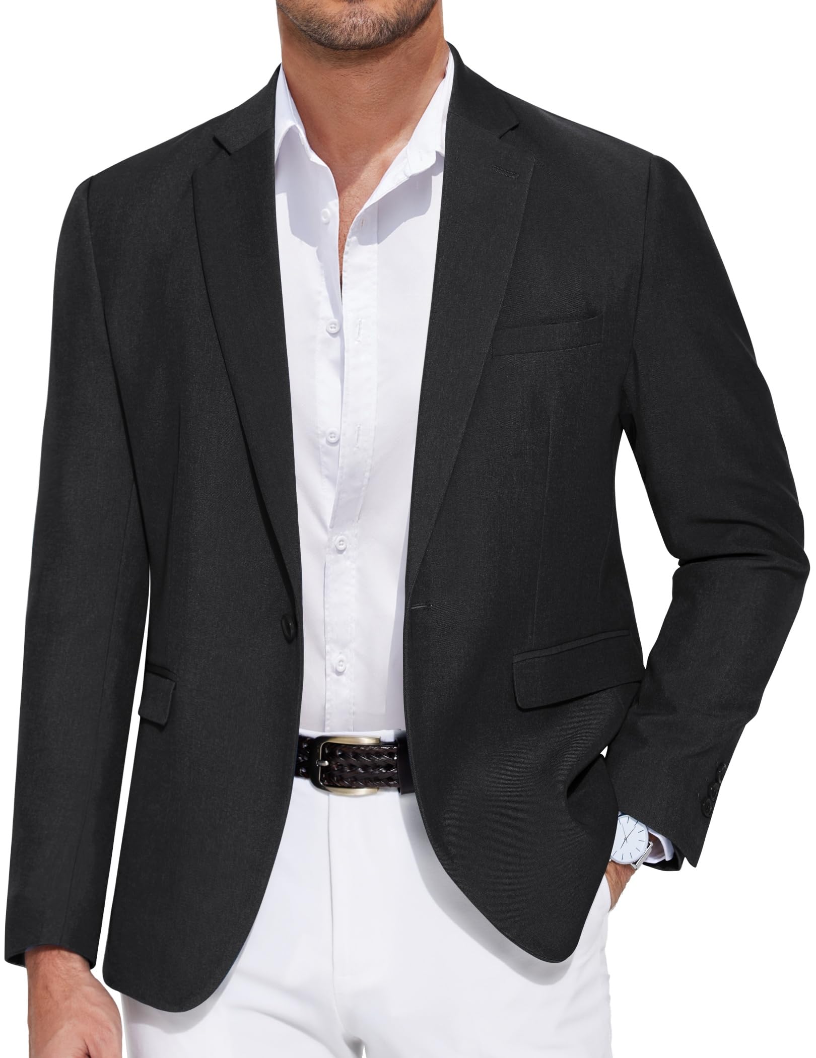 COOFANDY Men's Casual Blazer One Button Sport Coat Slim Fit Lightweight Suit Blazer Jacket