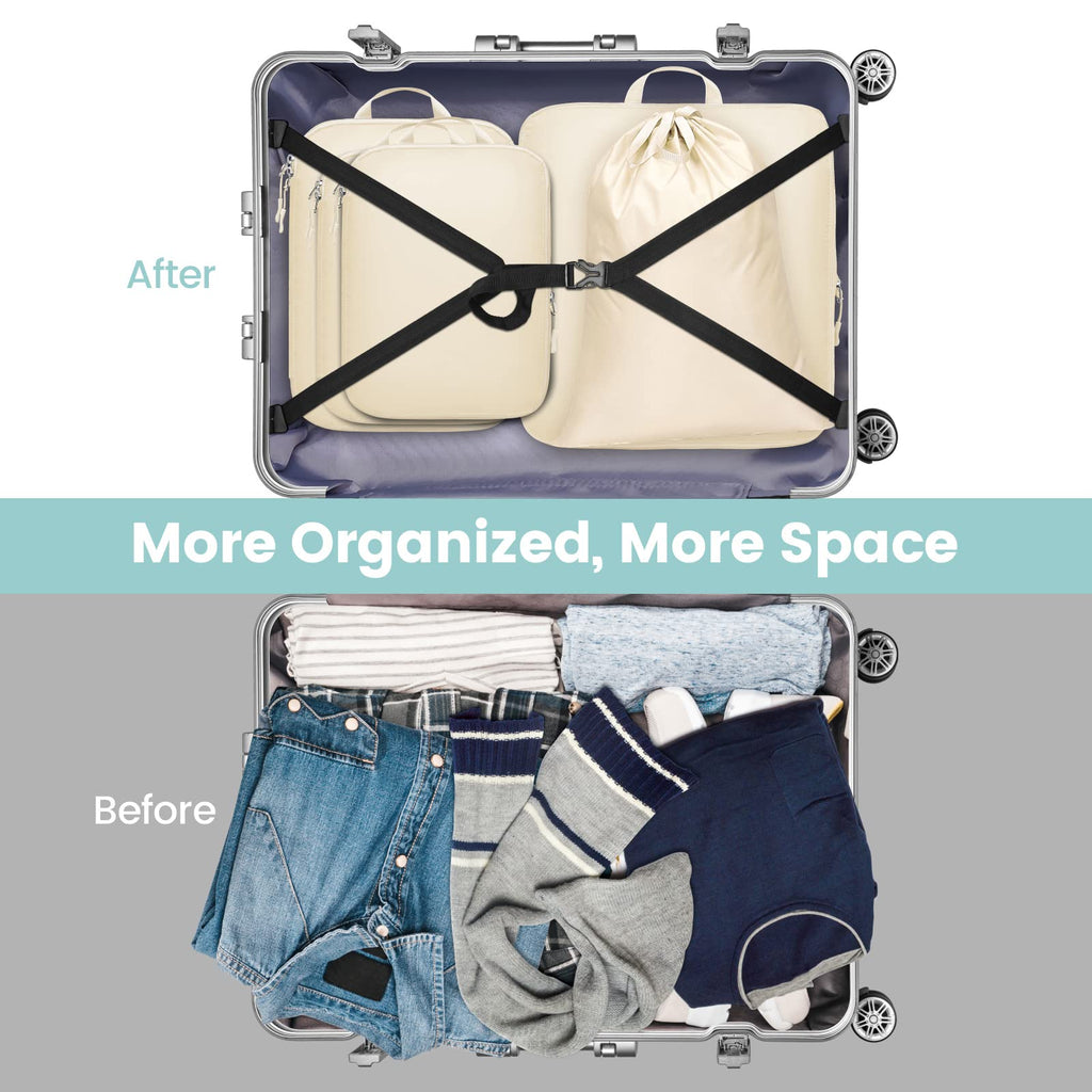 Cambond Compression Packing Cubes for Travel - Lightweight Expandable Travel Bags Luggage Organizers Travel Essentials Compression Cubes for Travel Space Saver for Carry on Suitcases Organizer