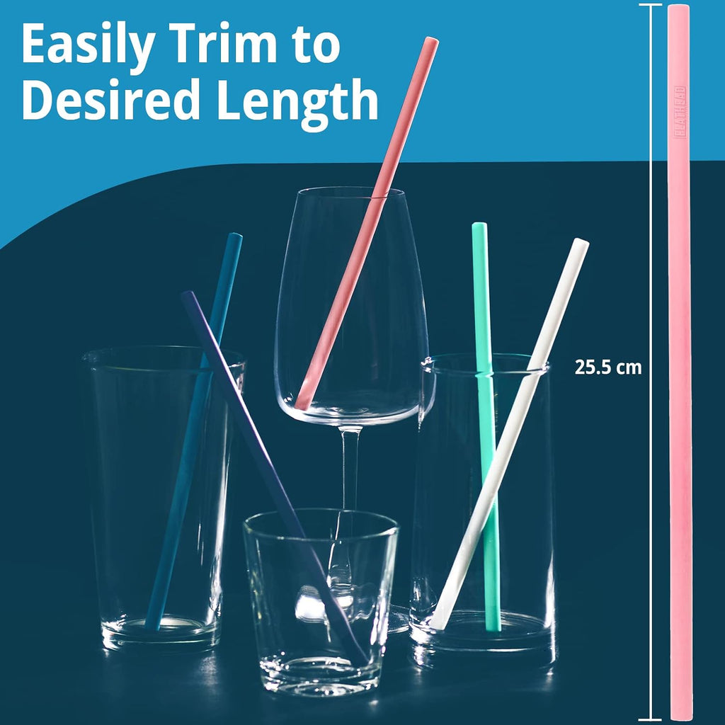 20 Reusable Silicone Straws + Cleaning Brush, 30oz - 20oz Tumblers Compatible, Dishwasher Safe, Extra Long Straws