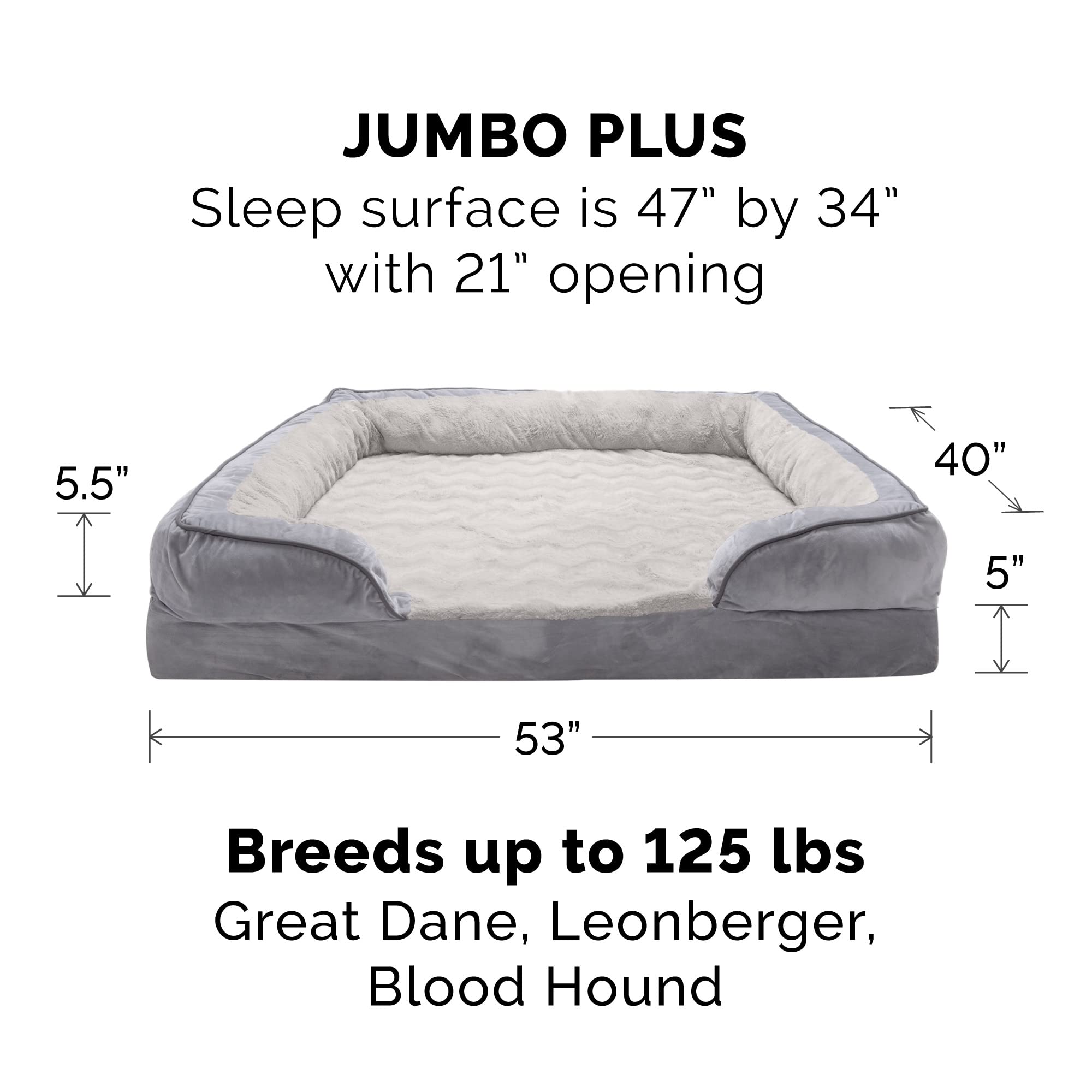 Furhaven Cooling Gel Dog Bed for Medium/Small Dogs w/ Removable Bolsters & Washable Cover, For Dogs Up to 35 lbs - Plush & Velvet Waves Perfect Comfort Sofa - Brownstone, Medium