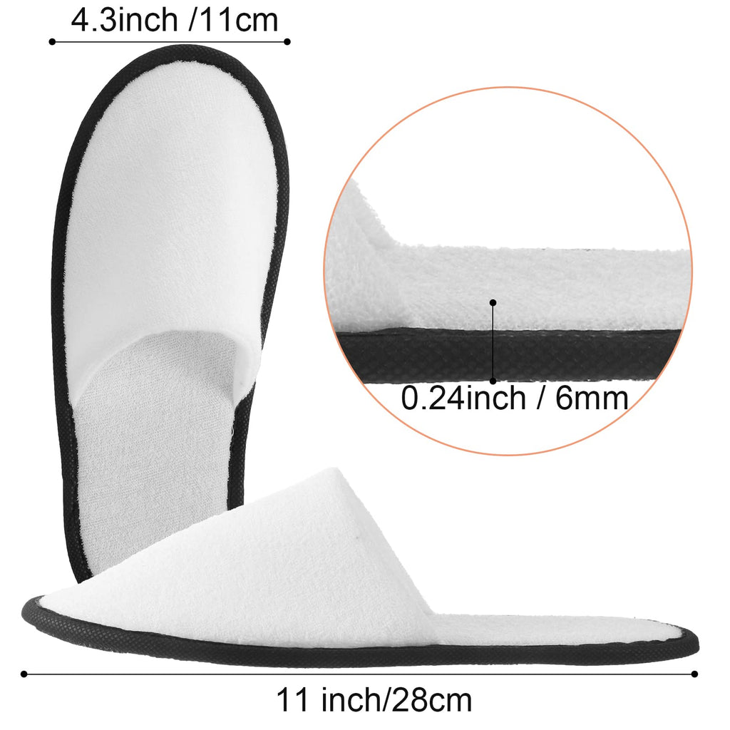 Geyoga 24 Pairs Disposable Slippers for Guests Bulk 2 Size Cotton Soft Spa Hotel House Slippers for Women Men Wedding Party Shoeless Home Indoor Travel