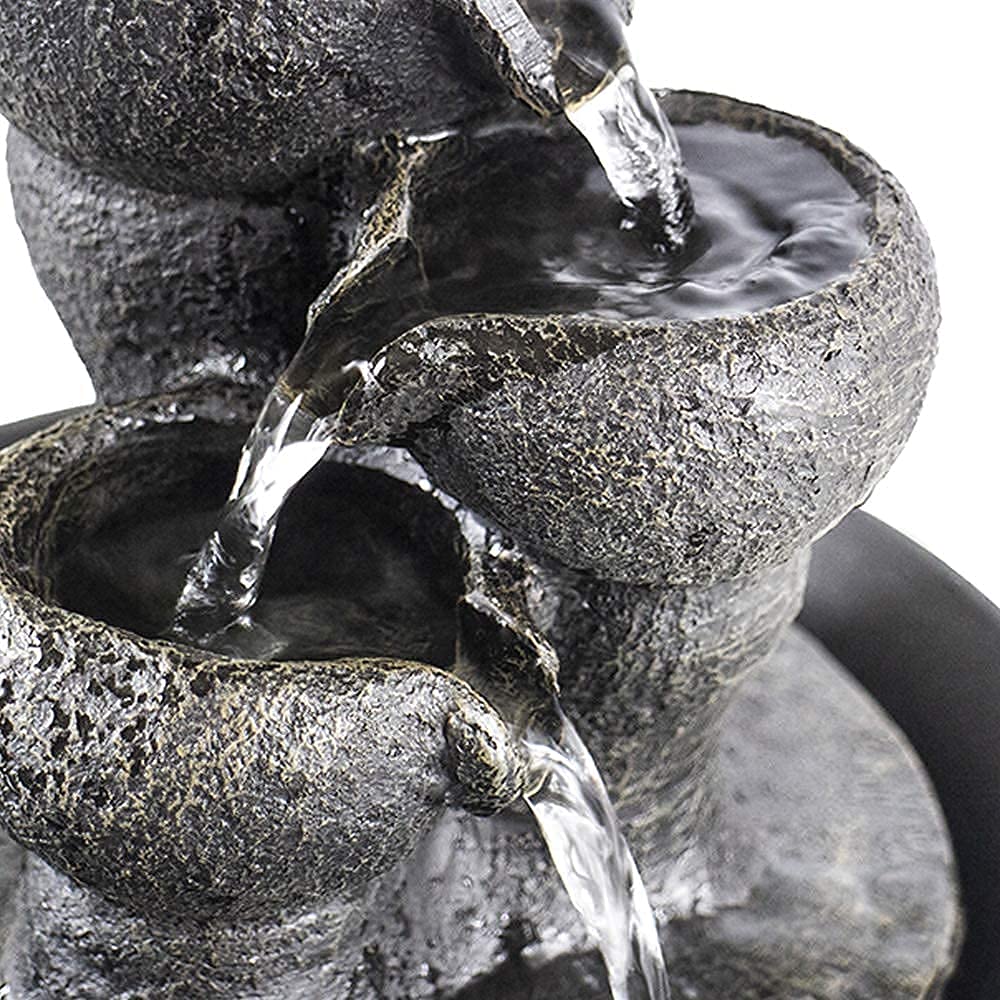 Ferrisland Tabletop Water Fountain, Zen Meditation Indoor Waterfall Fountain, Heart Shape Decoration with LED Light for Home Office Bedroom Relaxation Decor, Gift Ideas