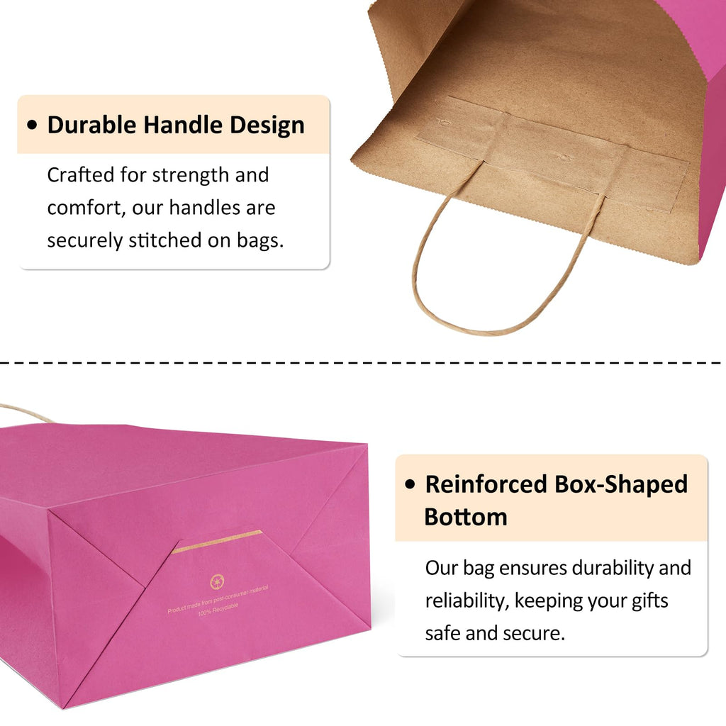 BagDream Gift Bags 100Pcs 5.25x3x8 Small Kraft Paper Gift Bags with Handles Bulk, Black Paper Sacks for Small Business, Retail, Merchandise, Grocery, Wedding Birthday Party favor