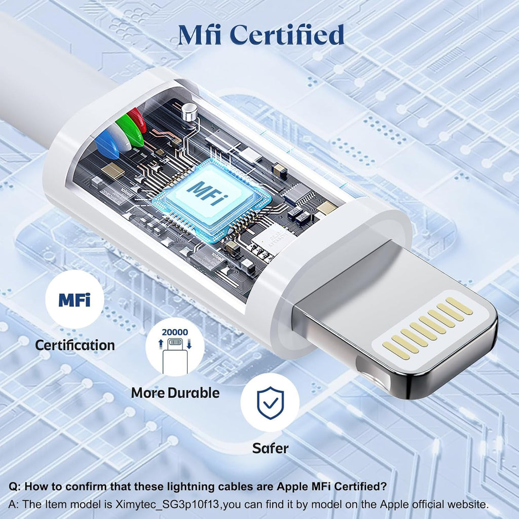 USB C to Lightning Cable 3Pack 3FT [MFi Certified] iPhone Fast Charger Cable USB-C Power Delivery Charging Cord for iPhone 14/13/12/12 PRO Max/12 Mini/11/11PRO/XS/Max/XR/X/8/8Plus/iPad, White
