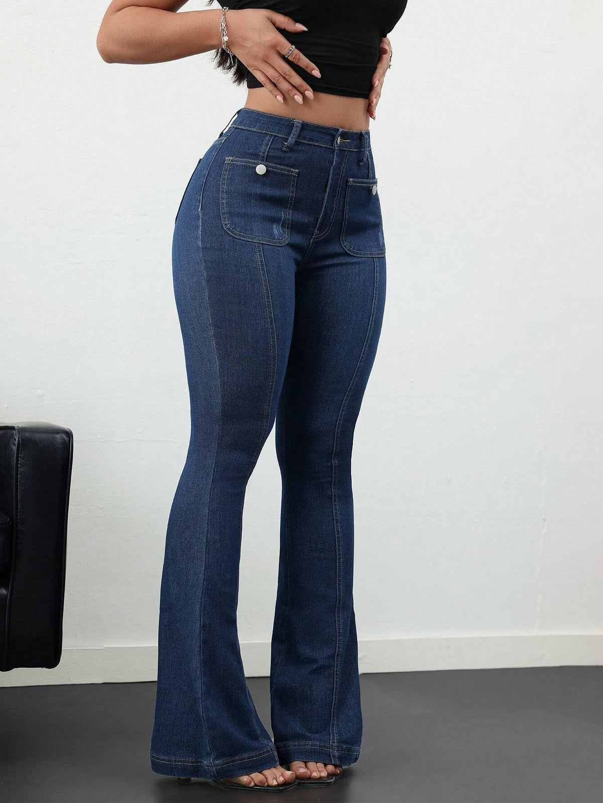 Bell Bottom Jeans for Women Ripped High Waisted Classic Flared Denim Pants