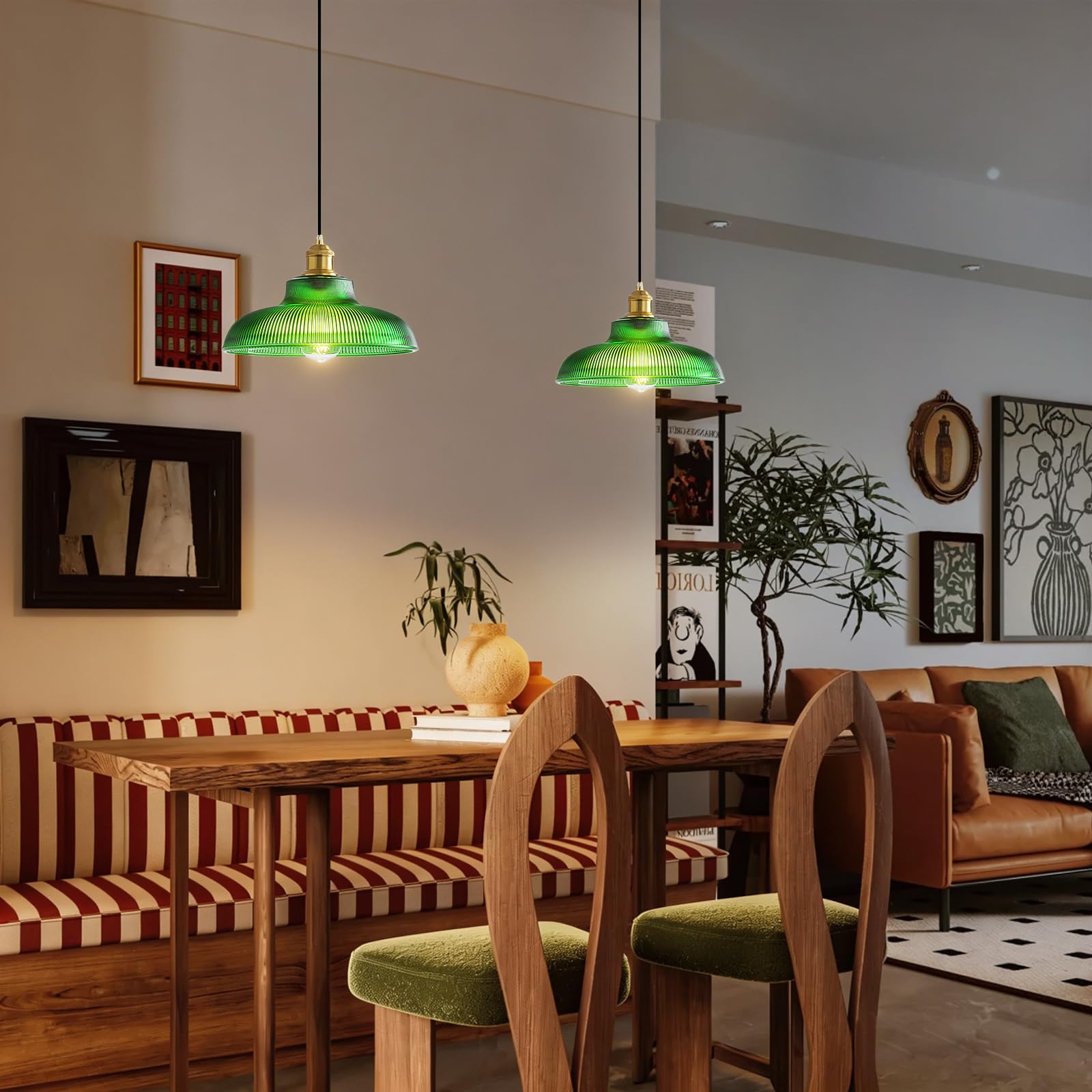 XZHGCEE Plug in Pendant Light: Amber Hanging Lamp Plug in Pendant Lamp, Glass Pendant Lighting for Kitchen Island, Bedroom, Dining Room, Living Room, No Bulb