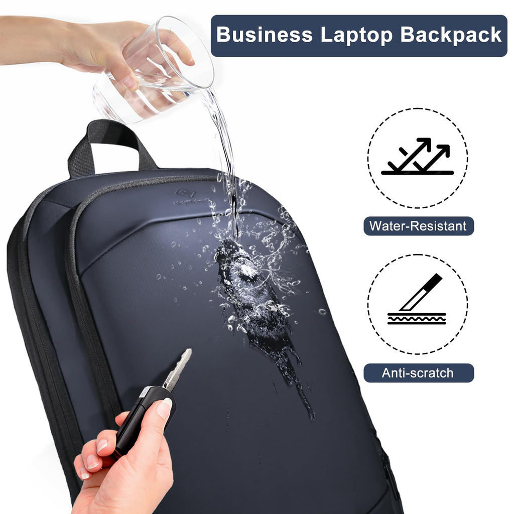 hk Business Backpack for Men 15.6 Inch,Slim & Expandable Waterproof Travel Laptop Backpack, Anti-Theft Lightweight Work Computer Bag, College Laptop Backpacks Gifts for Men Women-Black