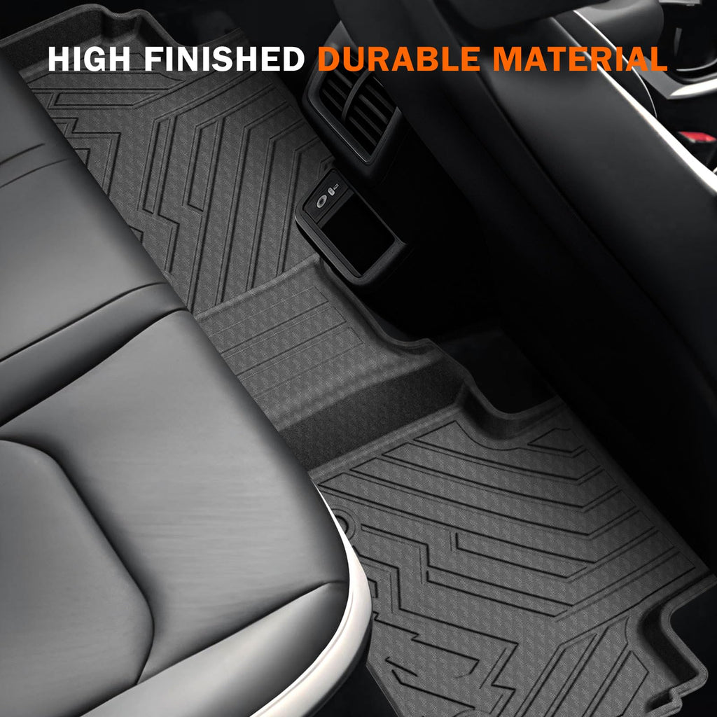 KUST Floor Mats for Tesla Model S Accessories 2012-2024 2025 (Not for Plaid/Long Range) Custom Fit Floor Liners A ll Weather Protection 1st & 2nd Row High Edge Non-Slip