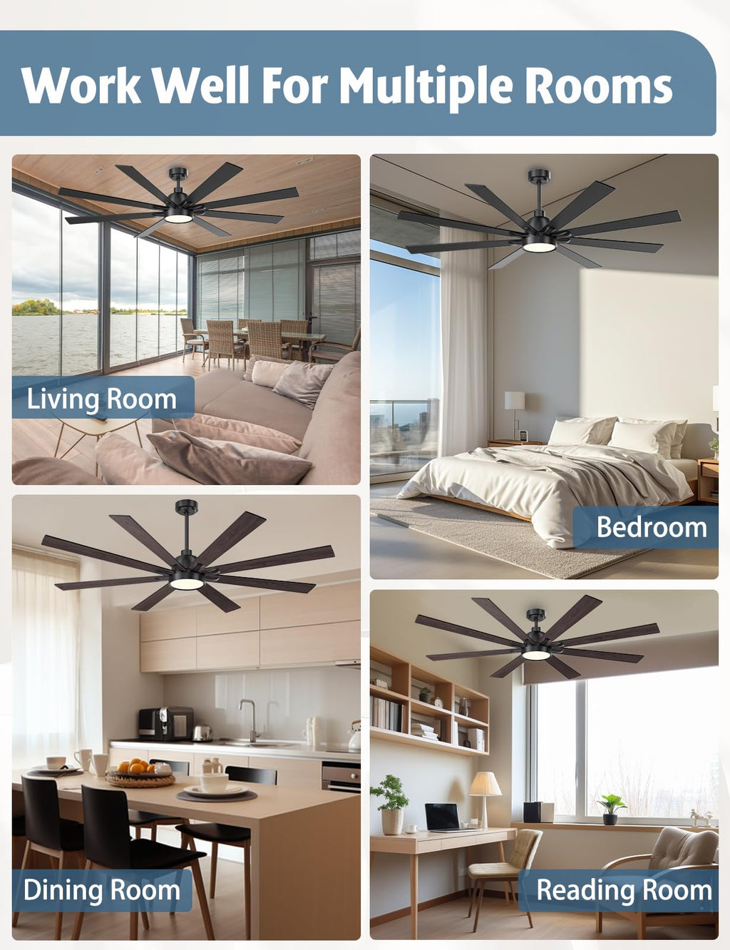 42 Inch Low Profile Ceiling Fan with Light, White Ceiling Fans with Lights and Remote, Flush Mount, 6 Speeds Reversible Quiet DC, 3CCT Dimmable, Indoor Outdoor Ceiling Fans for Patios Bedroom