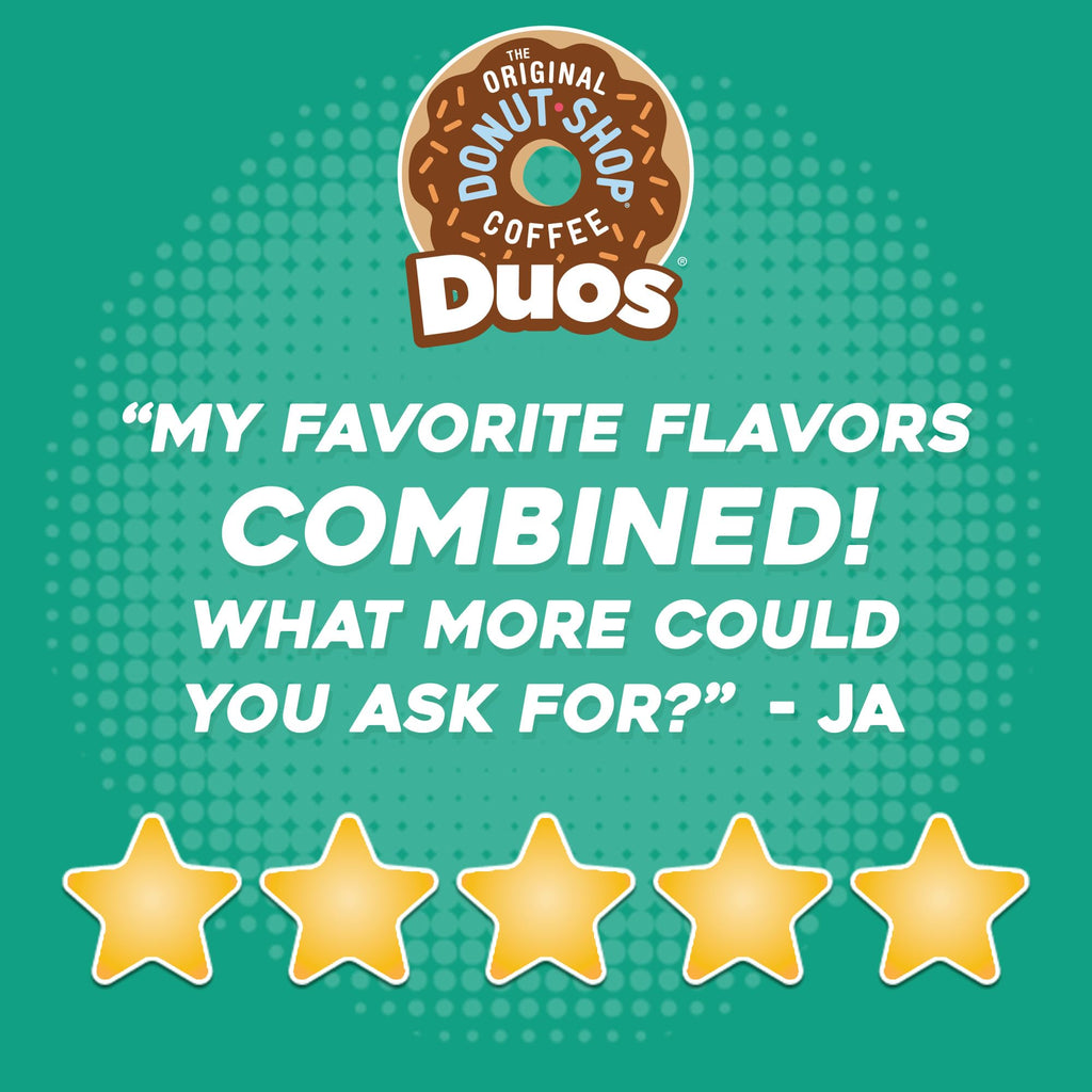 The Original Donut Shop Duos Coconut + Mocha Coffee, Keurig Single Serve K-Cup Pods, Medium Roast Coffee, 60 Count, (6 Packs of 10)