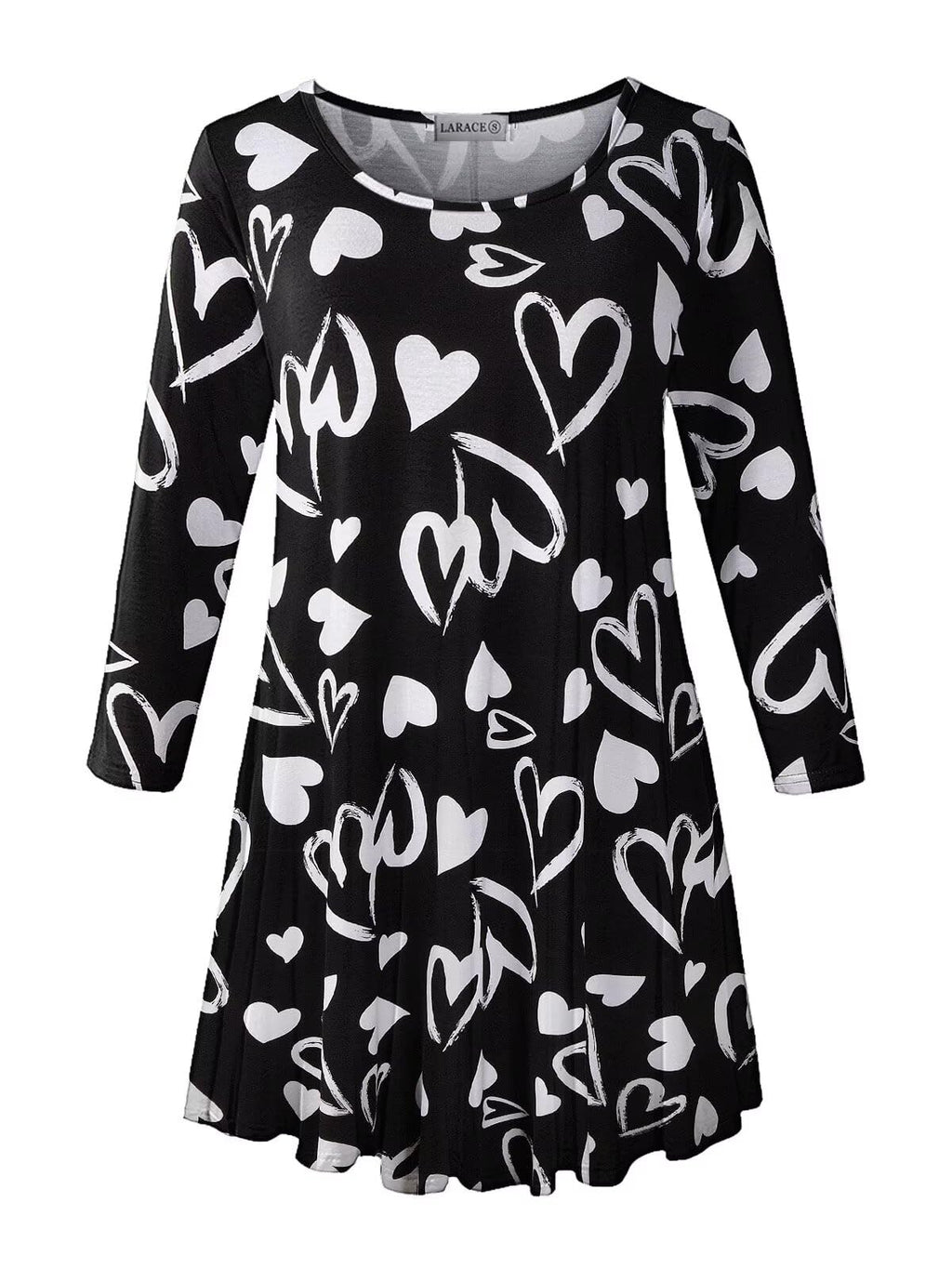 LARACE 3/4 Sleeve Shirts for Women Plus Size Tunic Dressy Top Loose Fit Flare T-Shirt