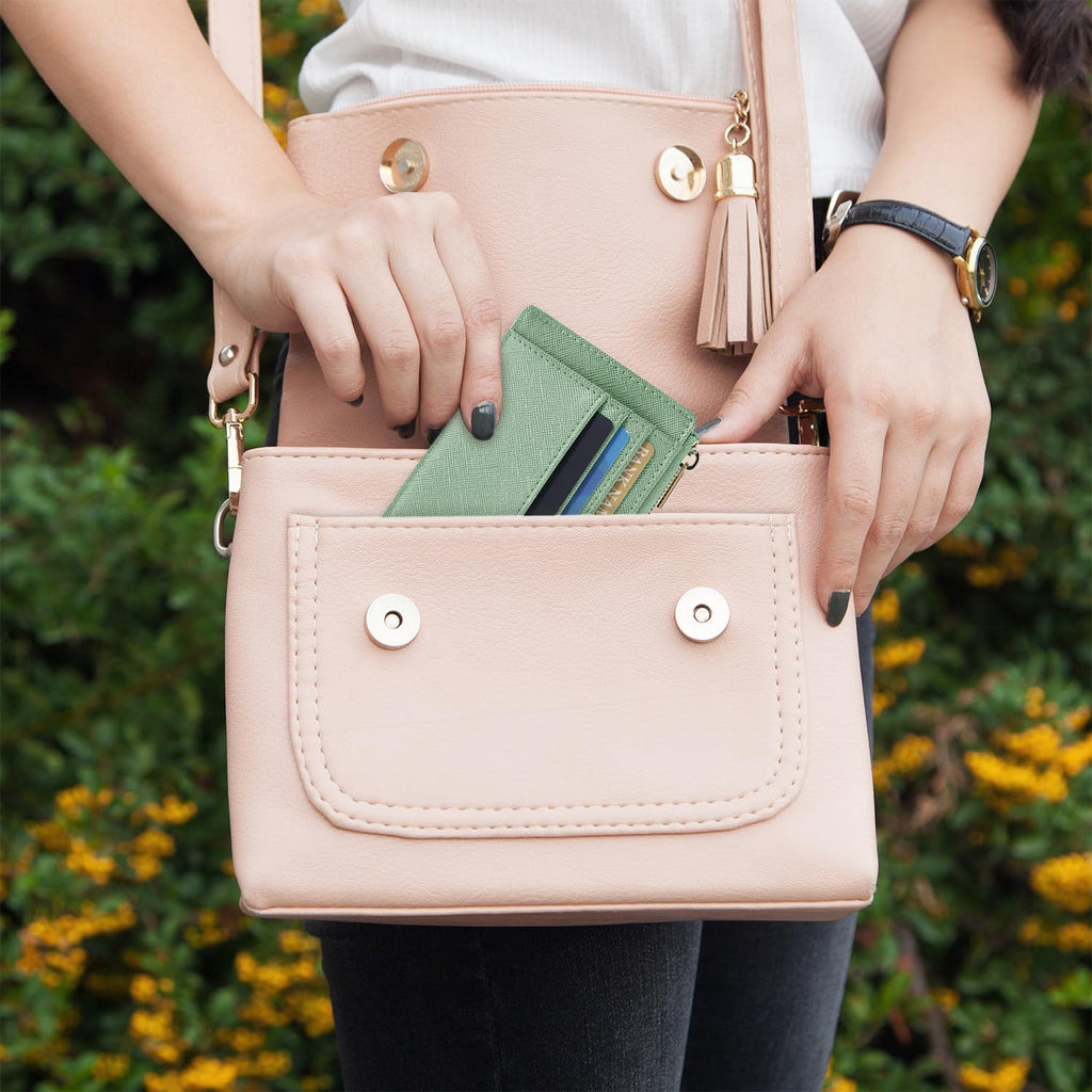 Sodsay Card Case Slim Front Pocket Wallet for Women Credit Card Holder with Keychain | Slim, Credit Card Holder, Front Pocket, with Keychain | Slim