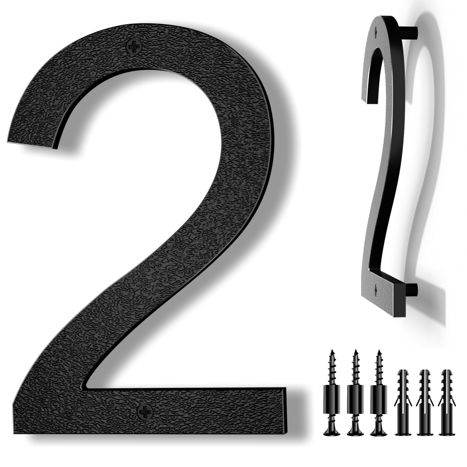 8 Inch Black Floating Arrow Signs, Modern Outdoor Plastic Directional Signs for Wall Yard Street