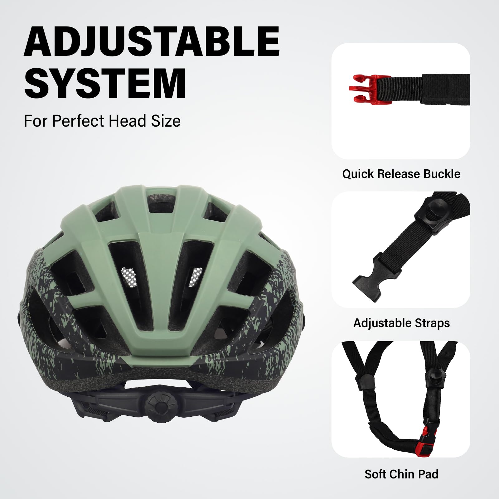 Youth Adult Road Bike Helmet, Men Women Adjustable Mountain Bicycle Helmet with Detachable Visor, 2 Sizes for Age 8-14+ Youth, Kids, Adult