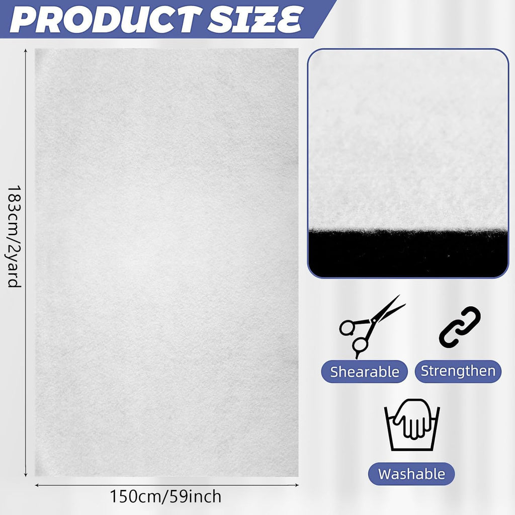 Tatuo 59 Inch Quilt Batting Polyester Batting for Upholstery Bonded Quilting Craft and Wearable Arts(1.5m x 2 Yards x 0.1 Inch)