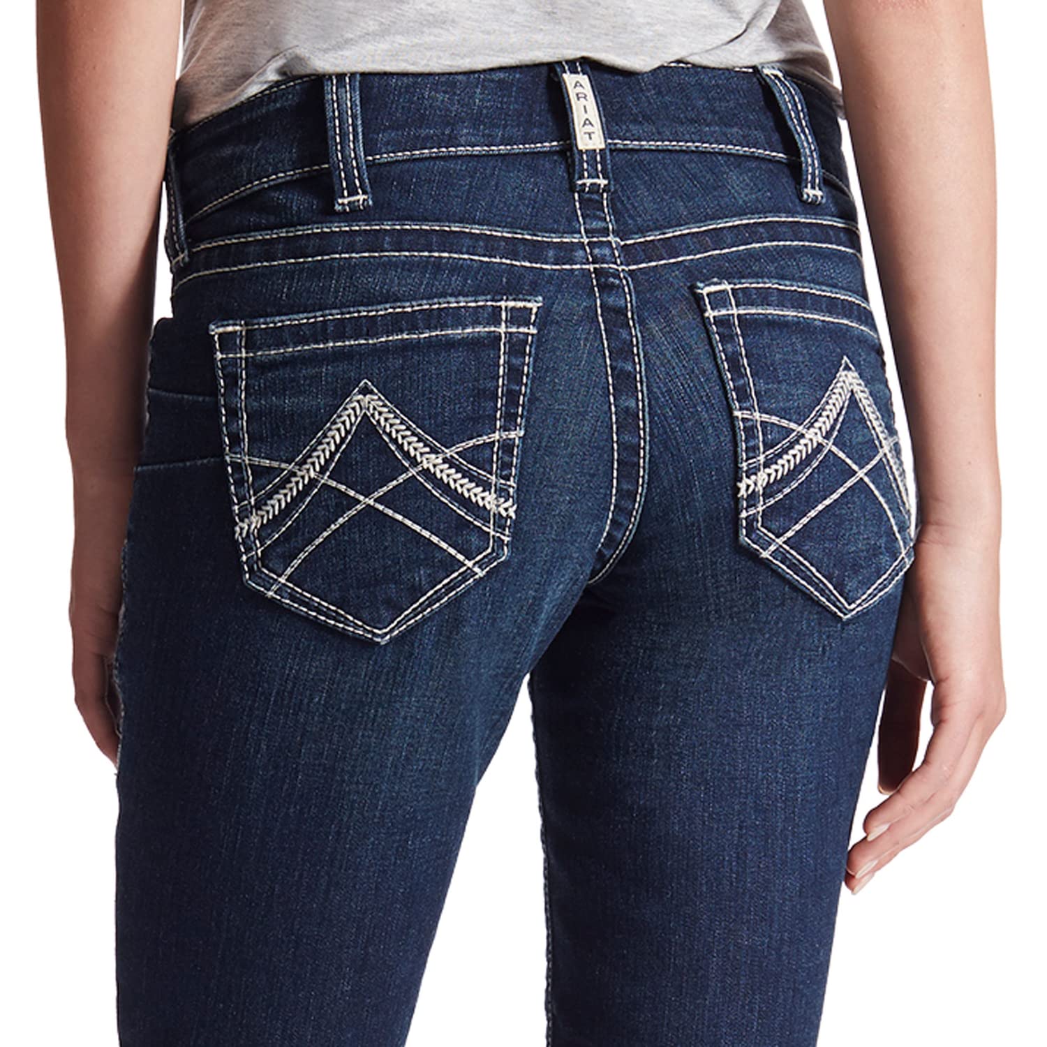 Ariat Women's R.E.A.L. Mid Rise Stretch Icon Stackable Straight Leg Jean