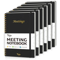 Meeting Notebook for Work Organization - Work Planner Notebook with Action Items, Agenda Planner for Note Taking, 160 Pages (6.9" X 9.9") Project Organizer for Men & Women - Pink