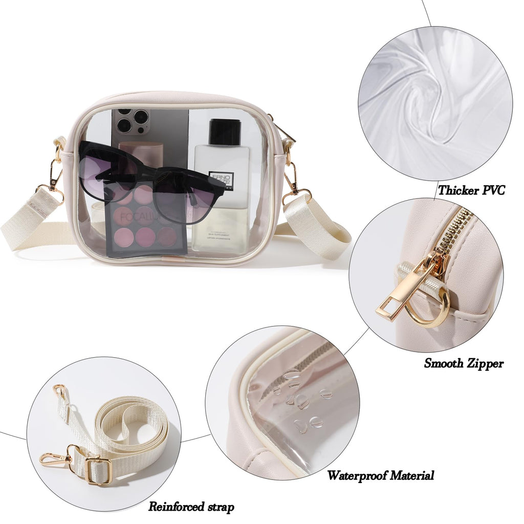 TOBVZOO Clear Bag Stadium Approved, Crossbody Transparent Bag for Concerts Sports Events, Purses for Men & Women