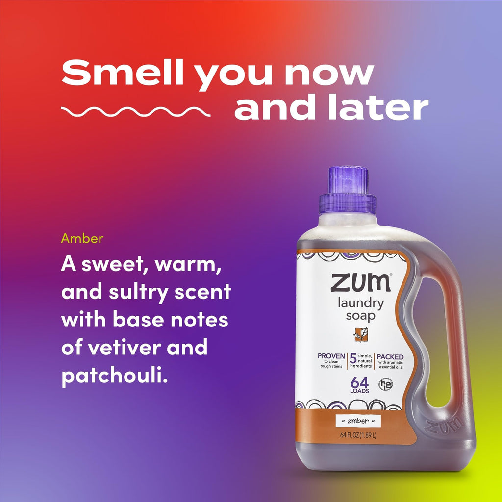 Indigo Wild Zum Clean Laundry Soap - Plant-Based Liquid Laundry Soap - Contains Baking Soda, Essential Oils & Saponified Coconut Oil - Sea Salt Scent - 64 fl oz