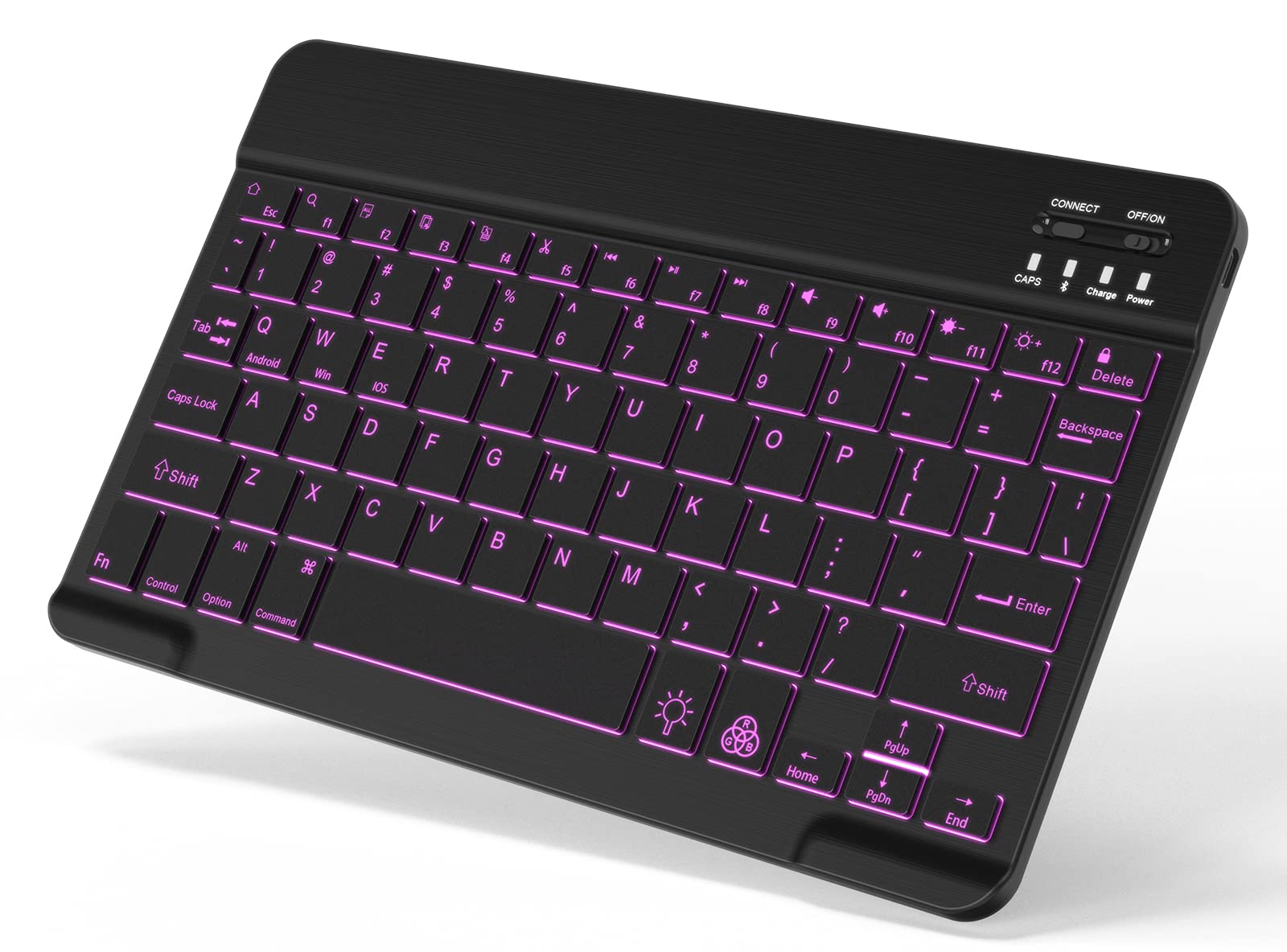 Backlit Bluetooth Keyboard Small Portable Wireless Keyboard Rechargeable Illuminated for Android Samsung Tablet Cell Phone Smartphone iPad A16 11th 10th Generation iPad Pro Air Mini iPhone (Black)
