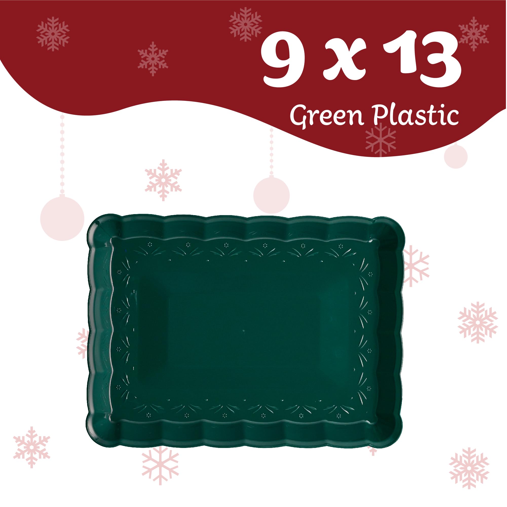 Plasticpro Plastic Serving Trays - Serving Platters Rectangle 9X13 Disposable Party Dish 4 Black Trays